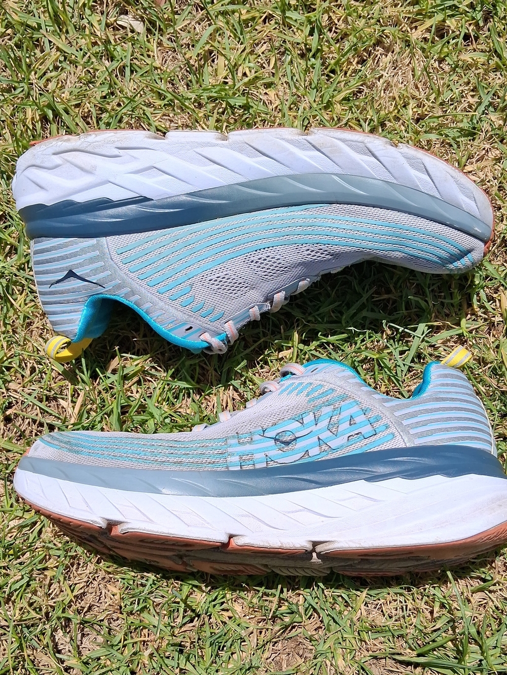 Hoka Bondi 6  Women's Aqua & White Road Running Shoes